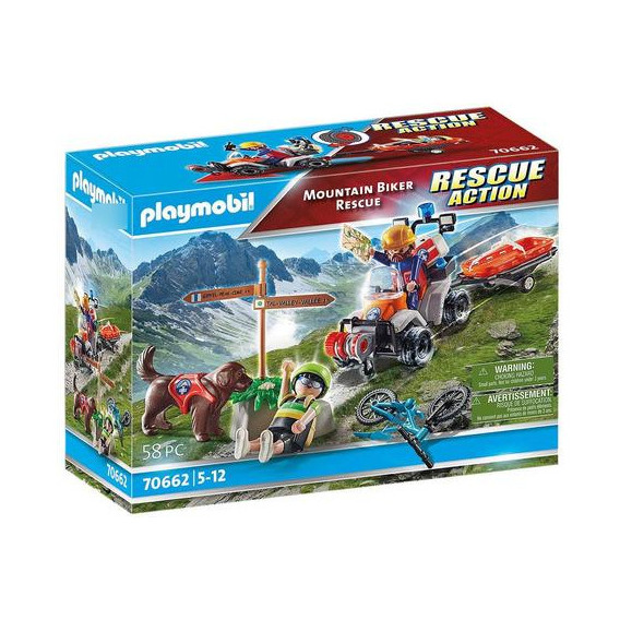 Playmobil rescate Ciclista En La Montaña 58 Piezas