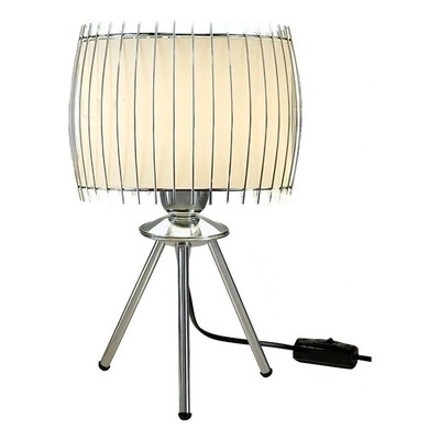 Lampara Velador Acero Cromo Tripode Deco Moderna Natural