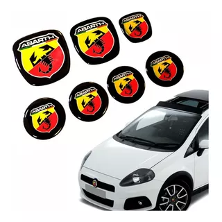 Adesivo Emblemas Fiat Punto Abarth Volante Roda Relevo Res31