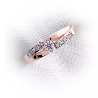 Anillo Compromiso Oro 10k Zirconia Swarovski Auténtica 185wm