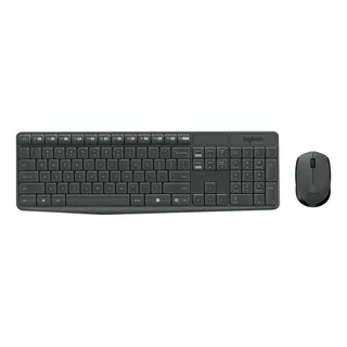 Kit De Teclado Y Mouse Inalámbrico Logitech Mk235 Español De Color Gris Grafito