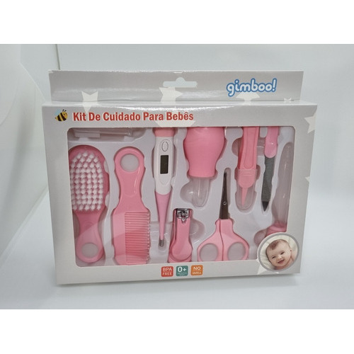 ¡Kit de higiene y cuidado para bebés recién nacidos GIMBOO Pink de 10 piezas! Kit rosa para bebés - x 10