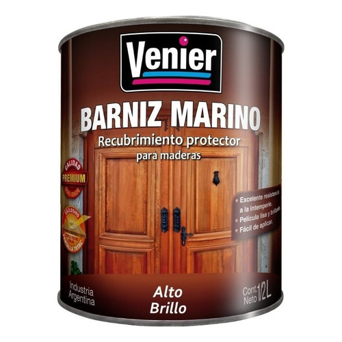 Barniz Marino Venier Protector Maderas Alto Brillo X1/2lt Acabado Brillante Color Brillante