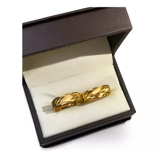 Par Anillos Plata 925 Personalizado Baño Oro Serpentina