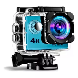 Camara Deportiva Sumergible Kimhi Con Wifi Video 4k Ultra Hd De Accion 16mp Color Azul