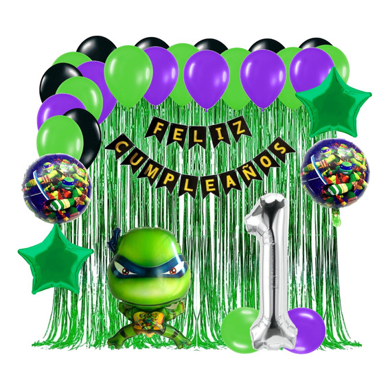 Kit Tortugas Ninja Globos Decoración Cumpleaños