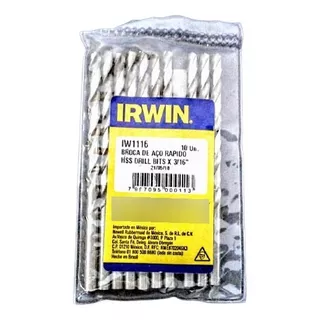 Brocas Irwin Aco Rapido 3/16 Para Metal Iw1116 C/10 Unidades