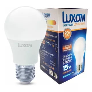 Luxom Pack X 10 Lampara Led 15w 16w Bulbo Foco E27 Luz Fria Color De La Luz Blanco Frío