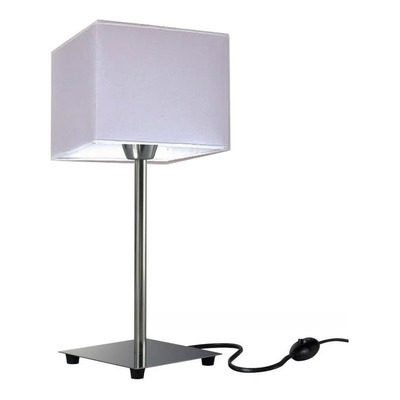 Velador Con Pie De Acero Platil Pantalla Cuadrada