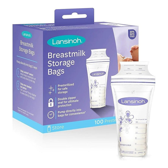 Bolsas De Almacenamiento Lansinoh 180ml Leche Materna 100u