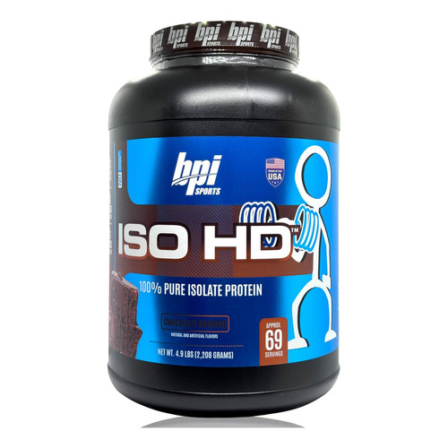 Suplemento en polvo BPI Sports  ISO HD proteínas sabor chocolate brownie en pote de 2.208kg