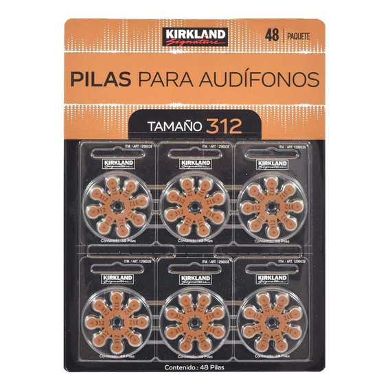 Pila Bateria Kirkland 312 Para Audifonos 48 Pilas 1.45v