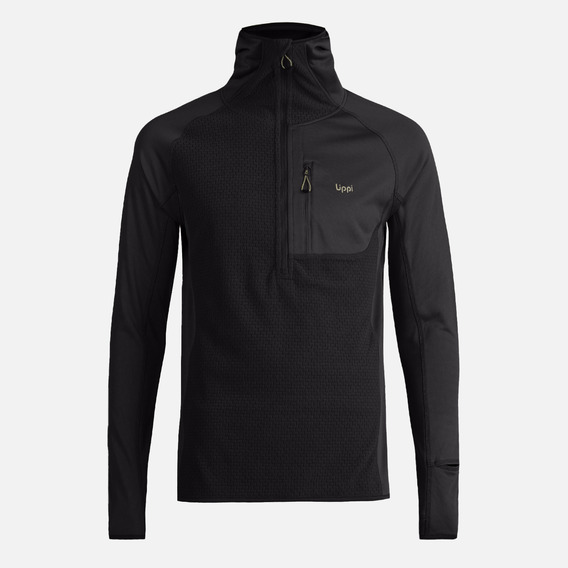 Poleron Hombre Jacaranda Mountain Nano-f 1/4 Zip Negro Lippi