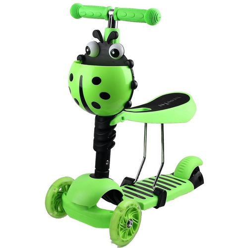 Scooter Monopatin 3 En 1 Ajustable Chinita / Color Verde