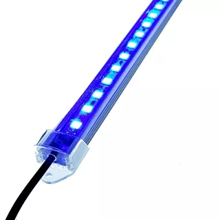Luminária Led Azul 90cm Com Fonte P/ Aquário 