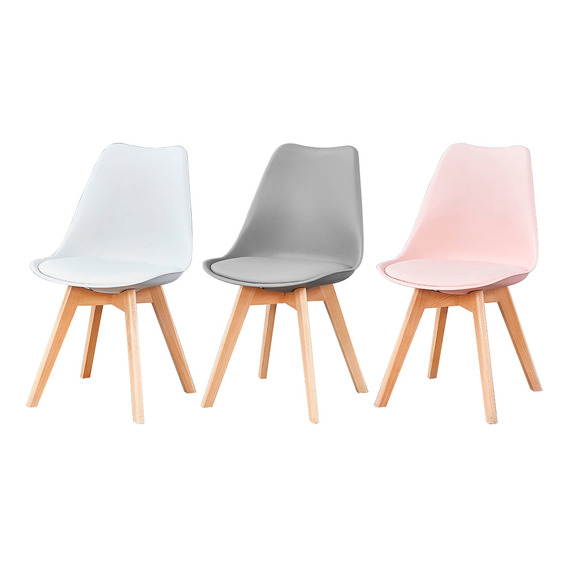 Silla Eames Acolchada Tulip Estructura Pvc Colores