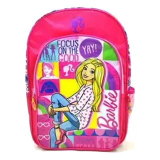 Mochila Escolar Barbie Focus Good Grande Wabro Color Rosa Chicle