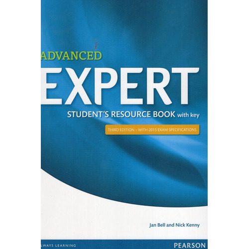 Advanced Expert Student Resource Book With Key, De Jan Bell - Nick Kenny. Editorial Pearson, Tapa Blanda En Inglés