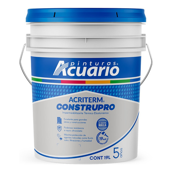 Impermeabilizante Acuario Acriterm Construpro 5 Años 19l