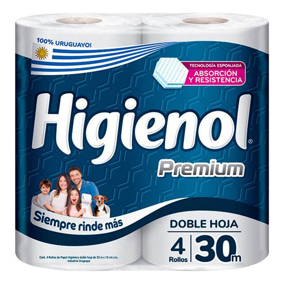 Papel Higienico Higienol Premium 30 M X4