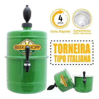Chopeira Portátil 5,1 Litros Torre Beer Chopp Verde