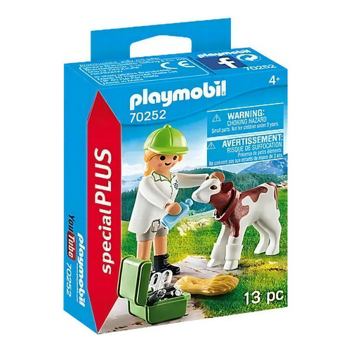 Juego Playmobil Special Plus Veterinaria Con Ternero 13 Pzas