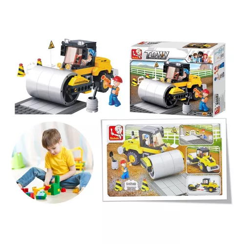 Blocos de Montar Construção Rolo Compressor 171 Peças Indicado para +6 Anos  Material Plástico Colorido Multikids - BR828 - Ibyte