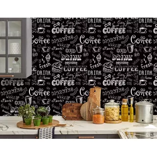 Papel De Parede Café Coffee Cozinha Adesivo Fosco 3mx50cm