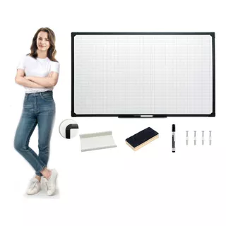 Tablero Acrílico Borrable Blanco Cuadriculado 120cm X 80cm A