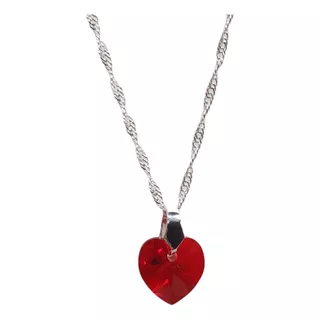 Collar Cristal Swarovski Corazón Plata 925 /largo 45cm M4
