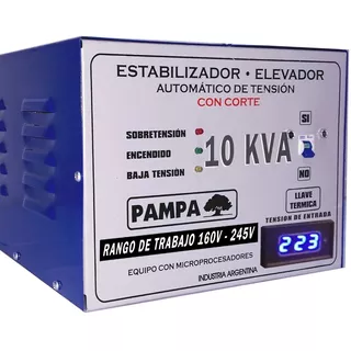 Estabilizador elevador de tensión Pampa Herramientas 16KVA 16000VA entrada  y salida de 220V blanco