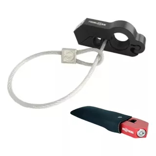 Trava De Manopla+cabo Para 2 Capacetes Tecklock Com Case