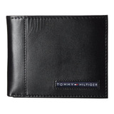 Billetera Tommy Hilfiger 31tl22x063 Color Black De Cuero - 8.8cm X 11.4cm X 1cm