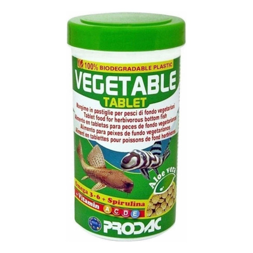 Alimento Peces Fondo Prodac Vegetablet 60g Espirulina Aloe