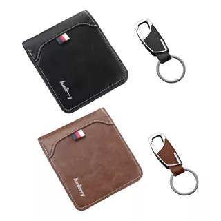 Cartera Tarjetas Billetera De Lujo Cuero Hombre Tres Carpeta