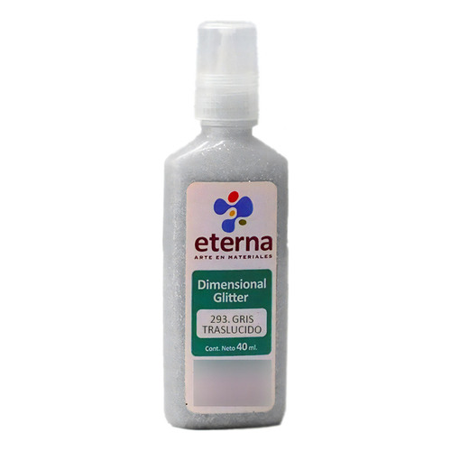 Pintura Dimensional Eterna 40ml Glitter Color Del Óleo Translúcido Gris