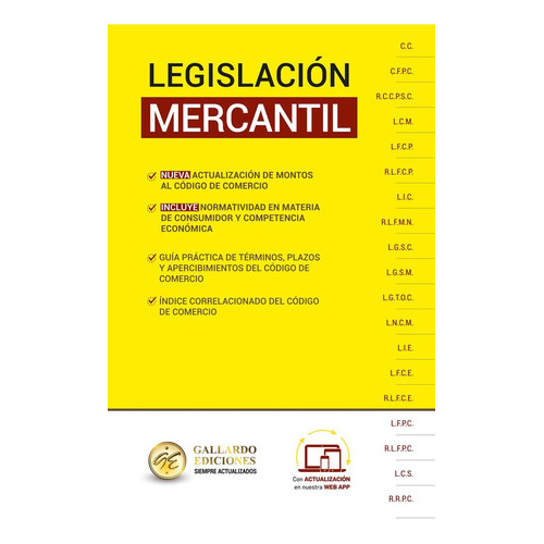 Legislación Mercantil 2023, De H. Greso De La Union. Editorial Ediciones Gallardo, Tapa Blanda, Edición 5 En Español, 2023
