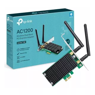 Adaptador Pci-e Sem Fio Wi-fi Ac1200 Archer T4e Dual Band