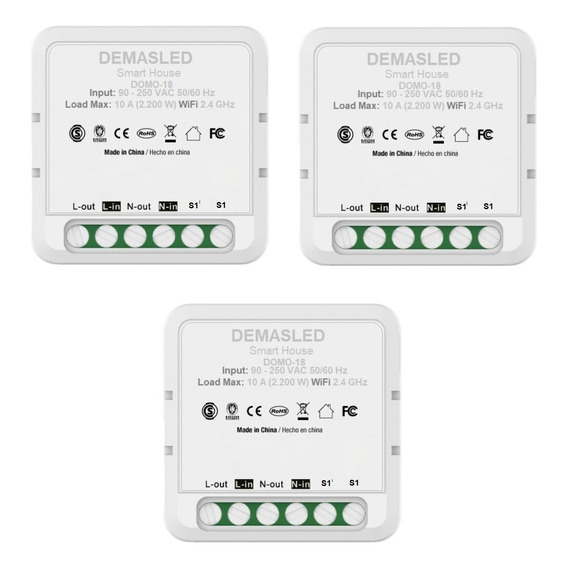 Pack 3 Interruptores Inteligentes Wifi Smart Switch Domótica