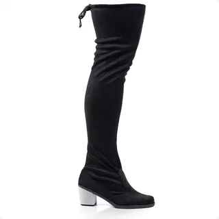 Bota Cano Longo Feminina Over The Knee Salto Alto Strass 