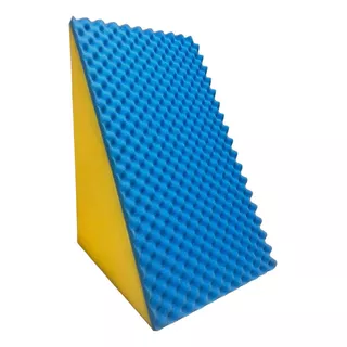 Triangulo De Espuma Ortopédico Comfort 65cm X 45cm X 30cm Cor Amarelo E Azul