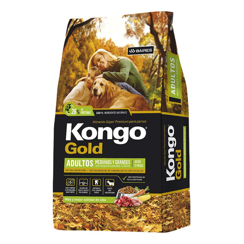 Alimento Kongo Gold s para perro adulto de raza mediana y grande sabor mix en bolsa de 24kg