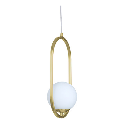 Colgante 1 Luz Marsella Oval Dorado Globo Opal Apto E27 Deco