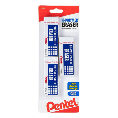 Borrador De Bloques Pentel Hi-polymer, Grande, Paquete De 3,