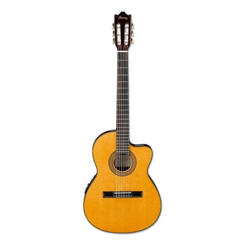 Guitarra Electroacústica Ibanez Classical GA5TCE para diestros amber high gloss brillante