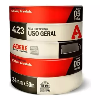 Kit 5 Fita Crepe Adere 24mmx50m Cor Branco