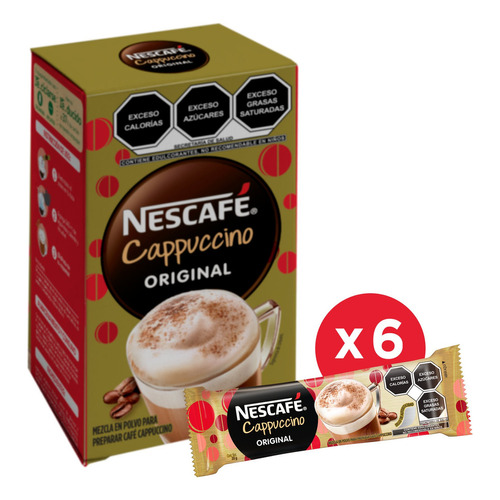 Nescafé Cappuccino café soluble 6 Sticks 20g cada uno