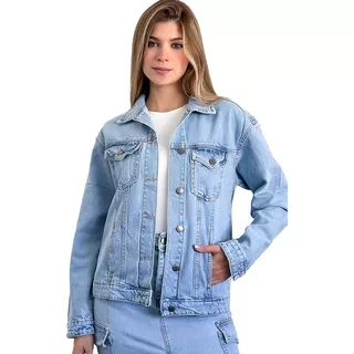 Campera Clasica Mujer Jean Rigido Oversize