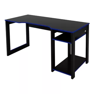 Escrivaninha Gamer Tecno Mobili Me4152 Mdp De 136cm X 75cm X 60cm Preto/azul