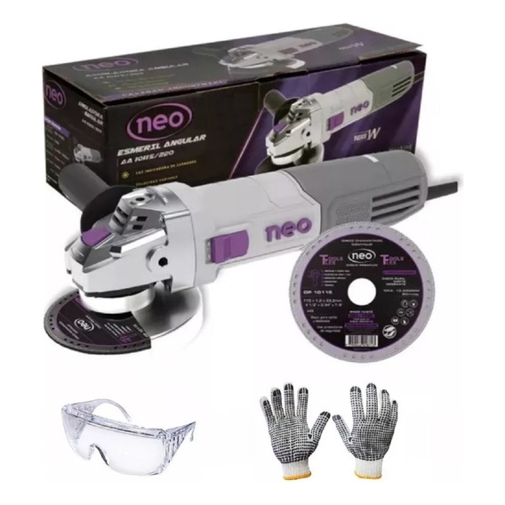 Amoladora Angular Neo 1100 W Regalos: Disco Guantes Lentes